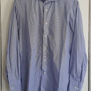 Suitsupply Men's 38/15 Blue Pinstripes Dress Shirt